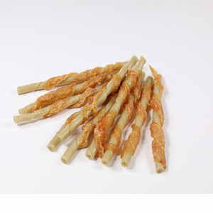 100 gam/túi thức ăn vật nuôi nha khoa xử lý 5 "rawhide miễn phí Twist bọc đồ ăn nhẹ với gà da bò Thanh giúp làm sạch răng chó nhai xử lý - Product Image 1