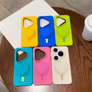 เคสซิลิโคนเหลวสัมผัสนุ่มสำหรับ Huawei <span class=keywords><strong>P90</strong></span> Pro Max P70 P80 Pro รองรับการชาร์จไร้สาย พร้อมแม่เหล็กและขาตั้งแบบพับได้ - Product Image 1