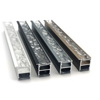 Profilé en aluminium encastré personnalisé YG-G003 18*18MM pour LED, avec diffuseur PC, pour profils linéaires LED