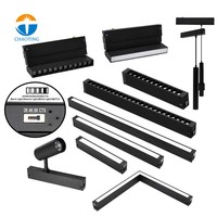 Système d'éclairage sur rail LED magnétique en aluminium 10W, à intensité variable CCT, avec commande intelligente 2.4G WiFi Zigbee Tuya, encastré pour hôtel