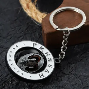 2023 New Soft Enamel Man Metal Rotary Spinning Goat Key Chain