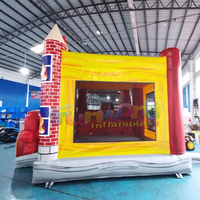 Structure gonflable extérieure pour enfants, combo station de pompiers et toboggan aquatique, château gonflable commercial en PVC, capacité 500 kg, garantie 3 ans