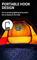 Mini tragbarer Lüfter mit LED-Licht 4000mAh Batterie betriebenes warmes Licht LED-Laterne 2 in 1 Taschenlampe & Lüfter Taschenlampen wiederauf ladbar