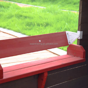 Casa de Juegos de Madera Resistente para Exteriores, Puerta Roja, Encimera de Cocina, Jardineras, Fácil de Montar, Marca Tosen, Juego de Simulación para Niños en el Patio Trasero - Product Image 6