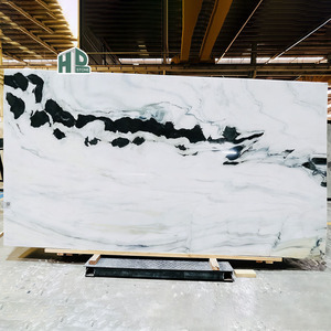 Dalles de marbre <span class=keywords><strong>blanc</strong></span> Panda polies, veines blanches et noires naturelles, tailles sur mesure pour la décoration de sols et le pavage - Product Image 2