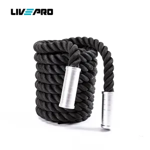 High Quality 1.5 Inch 30ft 40ft 50ft GYM Battle Ropes Workout Training Exercise Aluminum Handle Battle Rope