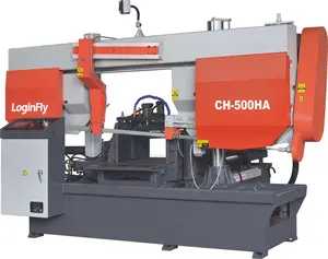 Loginfly 500มม. วัสดุอัตโนมัติให้อาหาร CNC เลื่อยวงเดือนโลหะเครื่องเลื่อยตัดอัตโนมัติ