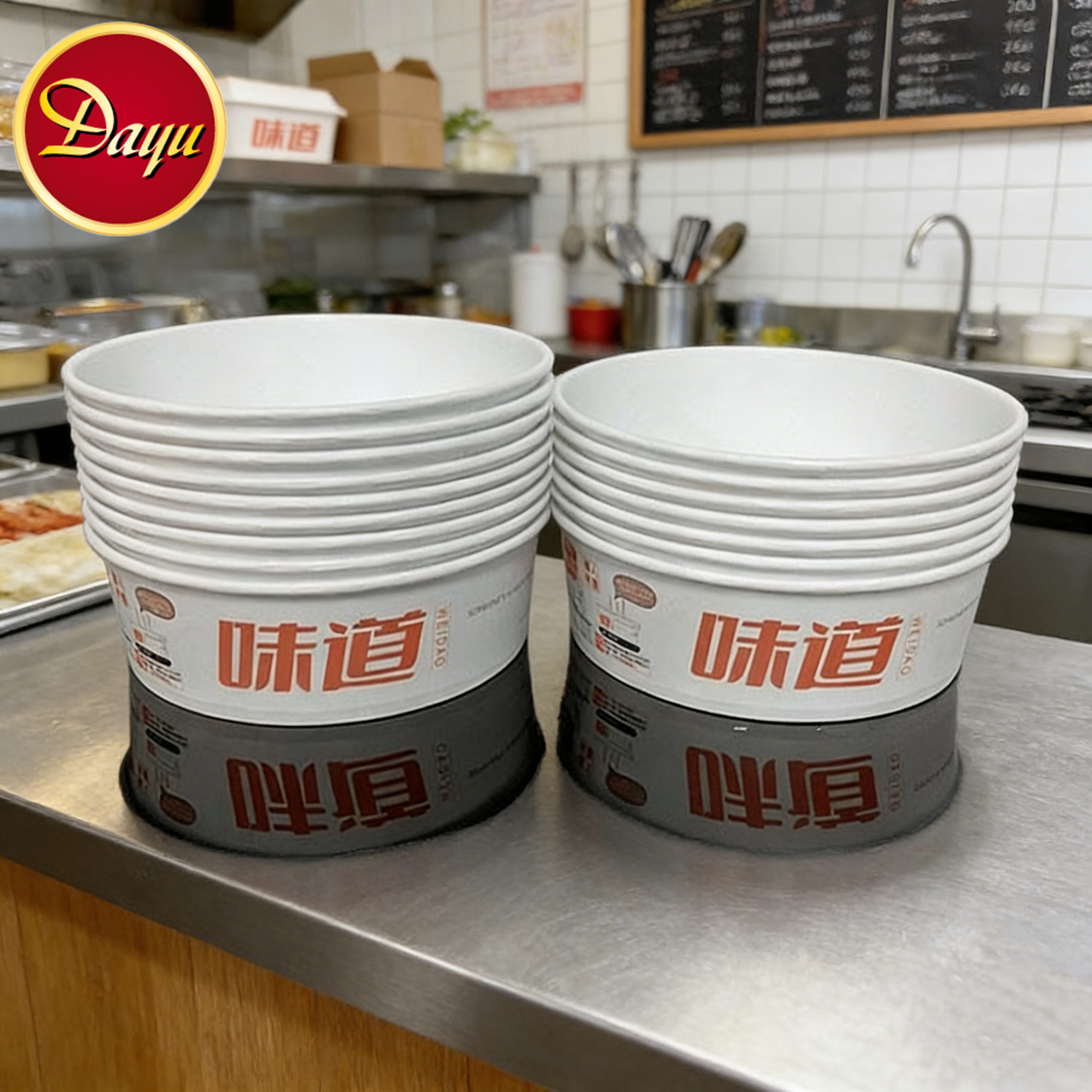 Korean Cuisine Paper Bowl Disposable Heatable Paper Bowl For Ramen Cook Container Paper Bowl