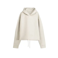 Nouveau Hoodie Cropped Personnalisé Tendance Coupe Boxy avec Cordon de Serrage au Bas 450 g/m²