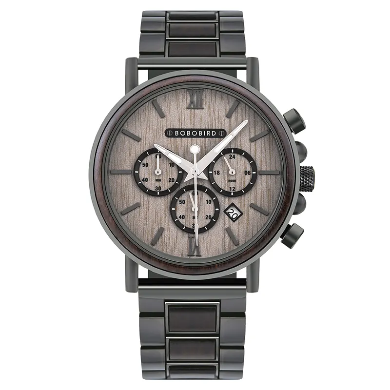 BOBO BIRD Top Brand Chronograph Wood Watch 2022 New Product Luxury Watch For Men Custom Logo