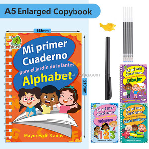 Cuaderno de caligrafía 3D Groove para niños Hindi reutilizable <span class=keywords><strong>4</strong></span> 5 libros <span class=keywords><strong>libro</strong></span> de escritura mágica en español - Product Image 4