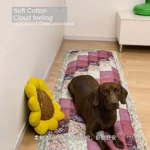 Korean Style Solid Color Quilted Thickened Fabric Extra Large Office & Pet Use Non-slip Machine Washable Cloth <b>Sofa</b> Cushion - Product Image 4