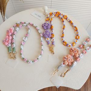 Mode <span class=keywords><strong>téléphone</strong></span> portable lanière <span class=keywords><strong>bandoulière</strong></span> corde Anti-perte chaîne <span class=keywords><strong>bandoulière</strong></span> tissé à la main marguerite fleur tournesol <span class=keywords><strong>collier</strong></span> <span class=keywords><strong>bijoux</strong></span> - Product Image 4