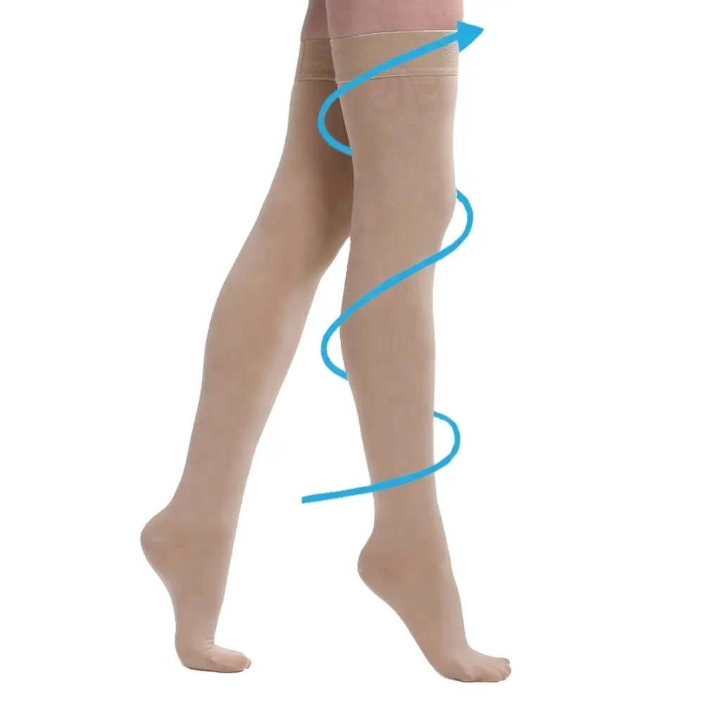 Cuisse haute nude nylon compression varices soutien chaussettes compression médicale bas bas varices pour femmes