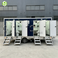 Goeasy Remorque Sanitaire Mobile Compacte et Portable, Modèle Luxe 1 Cabine, pour Événements Extérieurs Privés, Mariages et Séances Photo