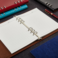 Classeur à 6 anneaux Cahier en cuir à feuilles mobiles Cahier de journal économique de luxe
