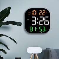 Horloge murale numérique de 13 pouces avec télécommande, minuteur de compte à rebours, calendrier perpétuel lumineux pour la décoration du salon ou du bureau