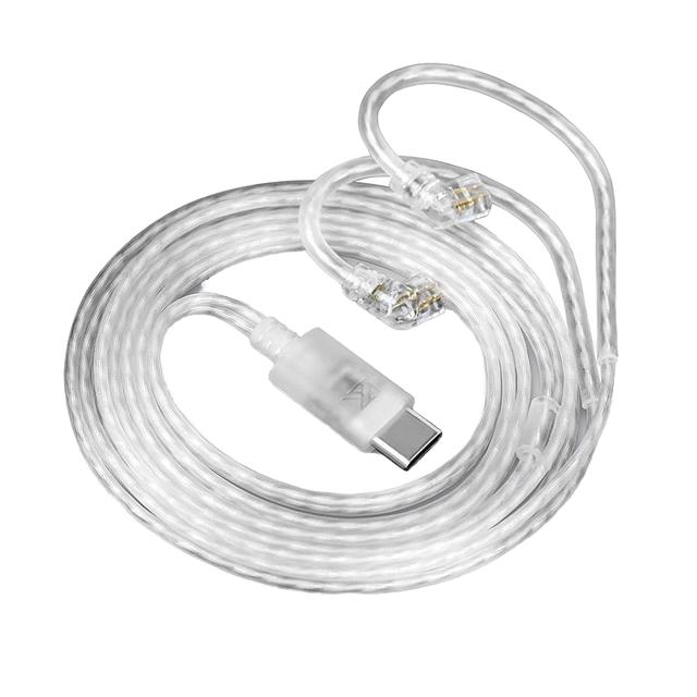 Silver Plated Type-C 1.2M 2 Pin Audio Cable for Home Theater Fiber Optic Conductor High-definition Earphone Upgrade Cable