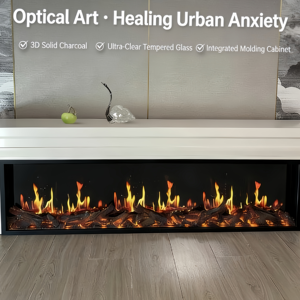 Chimenea eléctrica <span class=keywords><strong>de</strong></span> pared con efecto <span class=keywords><strong>de</strong></span> llama 3D realista, calentador <span class=keywords><strong>de</strong></span> 1500W, OEM/ODM, para decoración <span class=keywords><strong>de</strong></span> hogar, dormitorio u hotel. - Product Image 3