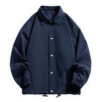 Coupe-vent imperméable en coton polyester floqué brodé sur mesure Veste pour entraîneurs légère pour hommes