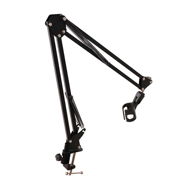 KALIOU J047 Aluminum Alloy Table Mount Microphone Stand Adjustable Boom Scissor Arm Voice Singing Studio Recording Gaming Mic