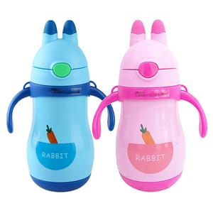 Wholesale Stainless Steel Insulated Toddler <b>Flask</b> Kids Water Bottle for Travel <b>with</b> <b>Straw</b> Lid & Handle - Product Image 1