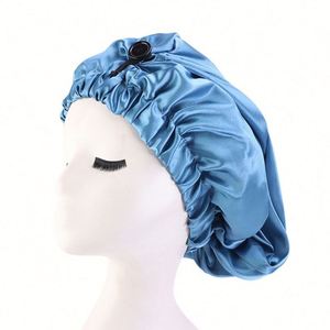 En gros : Bonnets imprimés réversibles, foulards en satin pour cheveux, bonnets de nuit à bordure, bonnets en soie personnalisés à longue bande avec liens - Product Image 3