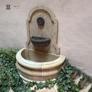 Fontana a Cascata in Marmo Naturale Scolpita a Mano TREVI per Decorazione e Paesaggistica del Giardino - Product Image 5