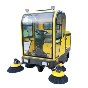 Full Closed Electric Big Street Sweeper Car Ride On Floor Sweeper Artificial Turf Cleaning Machine Floor Sweeper