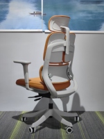 Accoudoir inclinable orange à dossier haut de gamme confortable réglable ergonomique patron exécutif ordinateur bureau chaise en cuir