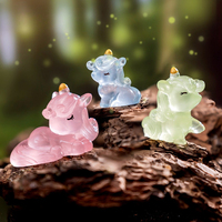 Figurine en résine Licorne Lumineuse Peinte à la Main DIY Décoration Mignonne pour Chambre
