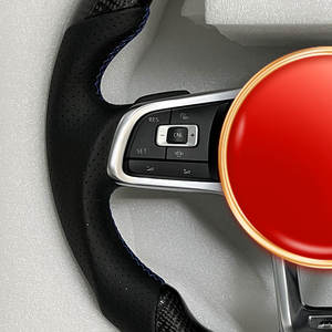 Volant sport en cuir à 3 branches pour VW <span class=keywords><strong>Golf</strong></span> 7.5 GTI MK7 Polo GTS GTD <span class=keywords><strong>GTE</strong></span> Scirocco R Passat CC R-Line MK6 GLI Passat Jetta - Product Image 2