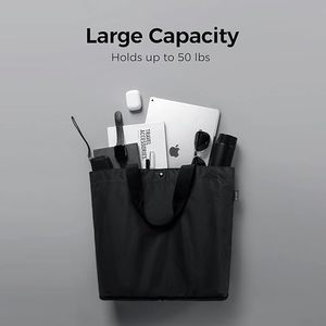 Sac fourre-tout léger et pliable, résistant à l'eau, sac d'épicerie pliable, sac de courses réutilisable en nylon - Product Image 3