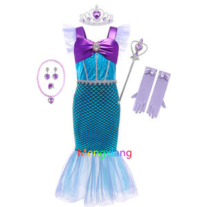 Niños bebé niña sirena <span class=keywords><strong>Ariel</strong></span> princesa vestido tul sirena Cosplay disfraces Halloween cumpleaños vestir trajes - Product Image 4