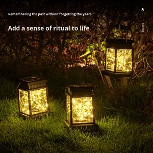 Lámpara de Escritorio LED Solar Impermeable IP65 para Uso en Exteriores y Jardines, Luz Blanca Cálida Regulable, Lámparas Colgantes para Árboles y Palacios - Product Image 6