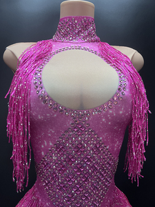 Novance Y1537-G Combinaisons et Bodys Personnalisés à Franges pour Femmes, Tenues de Danse et de Club avec Strass - Product Image 2