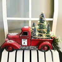 निजीकृत शिल्प बच्चों खिलौना हस्तनिर्मित विंटेज राल लाल ट्रक मॉडल सजावट क्रिसमस आभूषण