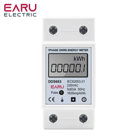 Compteur d'énergie électrique monophasé numérique LCD EARU 230V, compteur d'énergie électrique numérique KWH, compteur d'électricité numérique, rail DIN DDS663