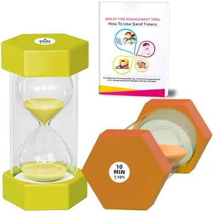 Opzioni Multiple di colore portaspazzolino a clessidra bagno 30 minuti 5 minuti Base in plastica Timer galleggiante per sabbia liquida per bambini