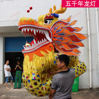 Costume de performance de danse du dragon et du lion LED pour le Nouvel An chinois, en matériaux mousse/acier/PVC/tissu - Marque Lanterne du Dragon des 5000 ans