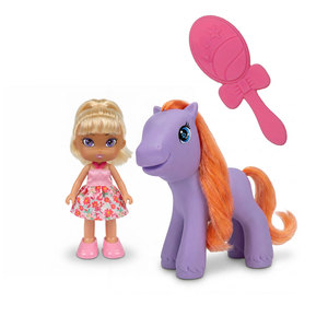 Muñeca de Moda con Unicornio Morado y Cepillo de Aseo para Niñas de 5 a 7 Años, Set de Figuras de Plástico Estilo Dibujos Animados - Product Image 6