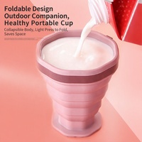 Tasse à café pliable en silicone portable avec couvercle, gobelet de voyage réutilisable pour le camping et la randonnée