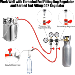 Kit de raccord à bille en acier inoxydable pour ligne de gaz CO2, pour machine à soda, <span class=keywords><strong>eau</strong></span> pétillante DIY <span class=keywords><strong>et</strong></span> montage de kegerator de bière - Product Image 5