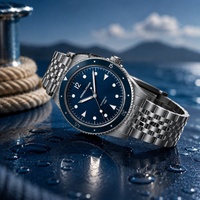 Montre automatique vintage OEM Skin Diver, mouvement 9015, verre saphir double bombé, 100 m, montre mécanique personnalisée, 39 mm
