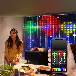 ไฟประดับม่าน LED RGB ขนาด 2 ม. x 2 ม. 400 ดวง  แบบมีสายหนัง ใช้พลังงานจาก USB  กันน้ำระดับ IP65 สำหรับตกแต่งภายในและภายนอกอาคาร เหมาะสำหรับงานแต่งงาน คริสต์มาส ไฟ LED อัจฉริยะ - Product Image 1