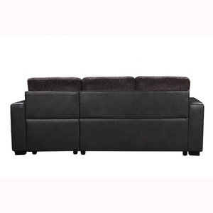 Dongguan Multicolor Modern Design Stof Kussen Tweezitter Met Uitklapbaar Bed + Chaise Slaapbank Hoge Kwaliteit Woonkamer Sofa Sets - Product Image 6