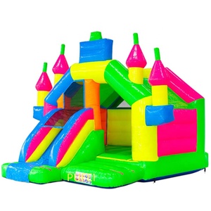 <span class=keywords><strong>Castillo</strong></span> Inflable Fluorescente Colorido con Tobogán, Parque de Trampolines Comercial para Niños, Casa de Brinco de PVC Reforzado, <span class=keywords><strong>Castillo</strong></span> Inflable - Product Image 1