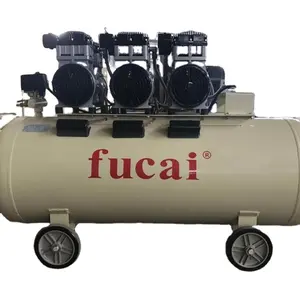 FUCAI brand air compressor support for dental site silent oil free medical mini type 7 bar 1.0x2HP 50L tank air compressor