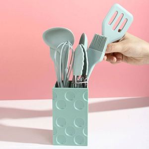 Hot Sale Premium Cooking Spatula 8 Pieces <b>Silicone</b> Colorful Kitchen Mini Utensils Set with Storage Holder - Product Image 4