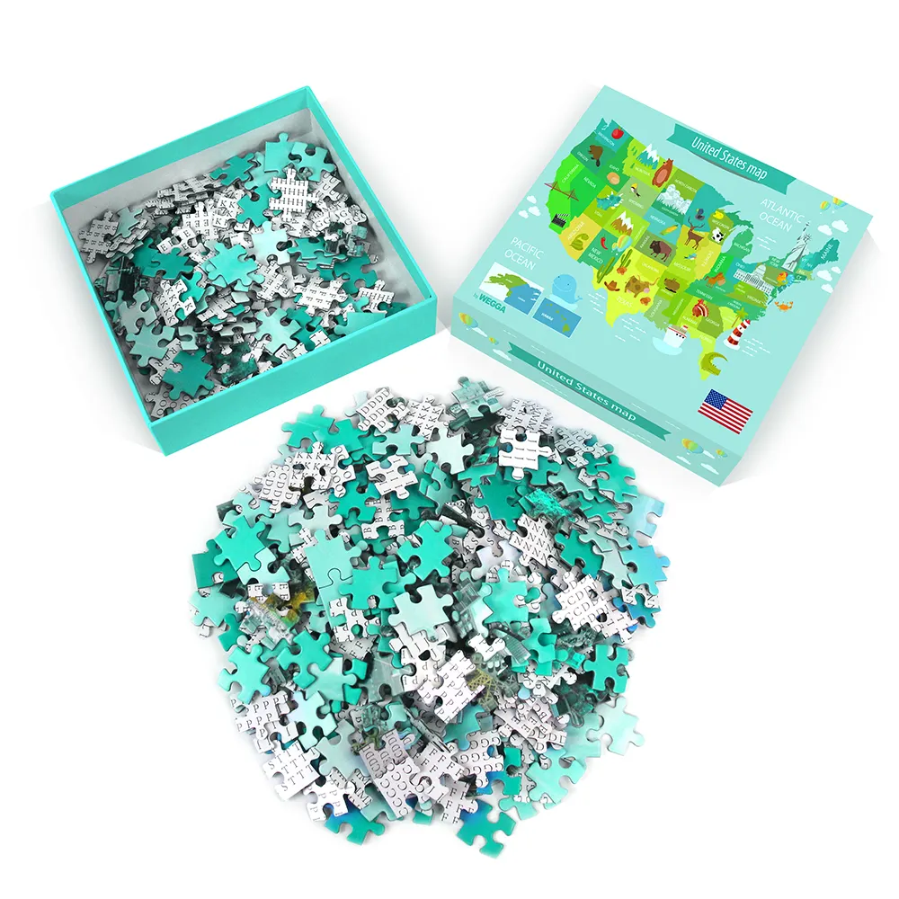Pabrik Cina Kualitas Tinggi Penyimpanan Otak Anak-anak Dewasa 500 Buah 1000 Buah Puzzle Kertas Permainan Teka-teki Khusus